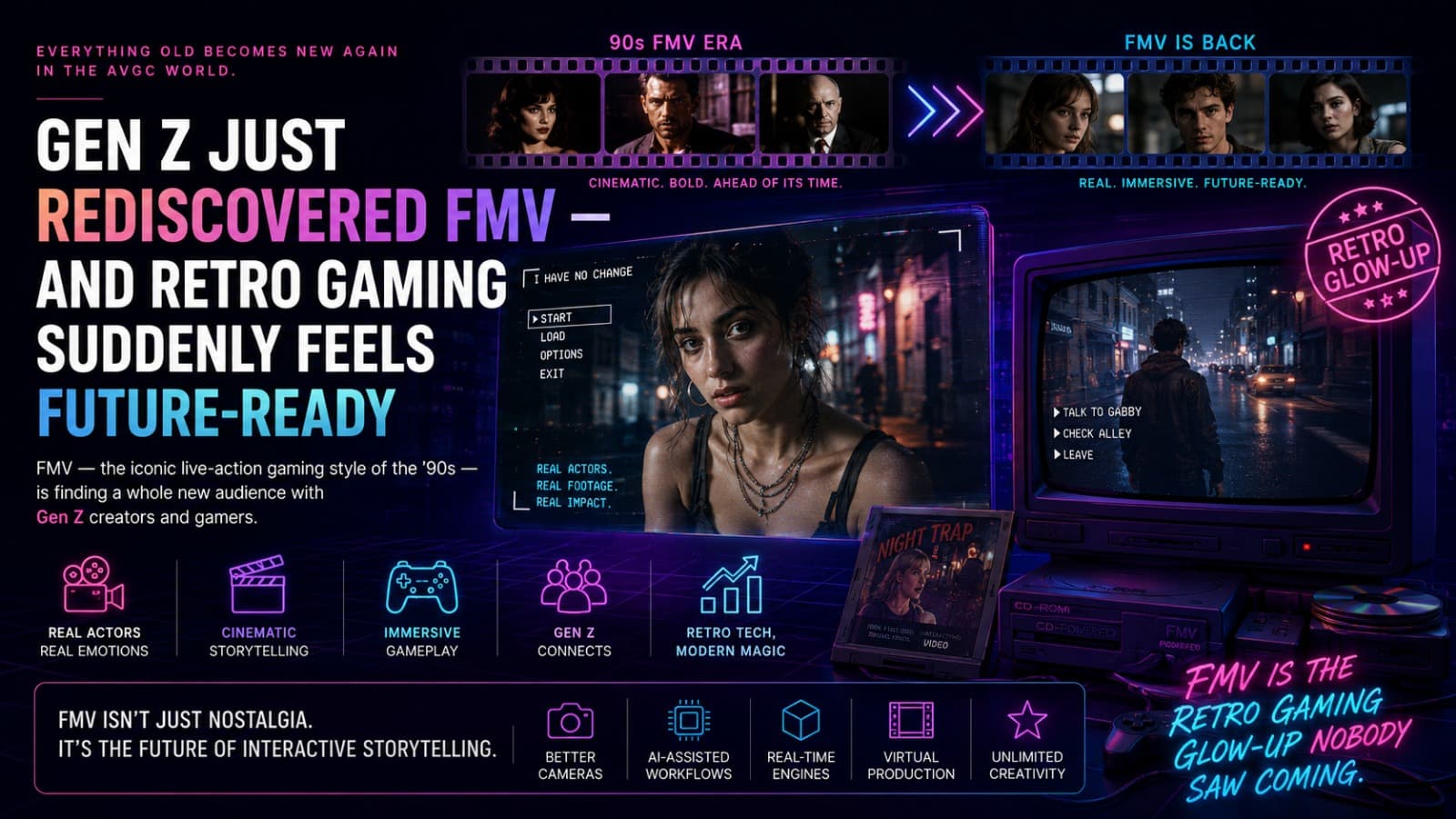 “Everything old becomes new again in the AVGC world. FMV — the iconic live-action gaming style of the ’90s — is finding a whole new audience with Gen Z creators and gamers.