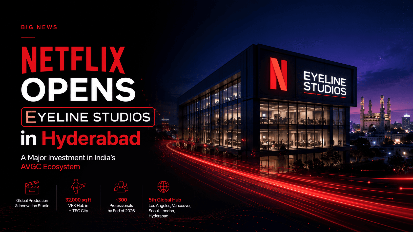 Netflix Opens Eyeline Studios in Hyderabad: A Major Leap for India’s AVGC Industry