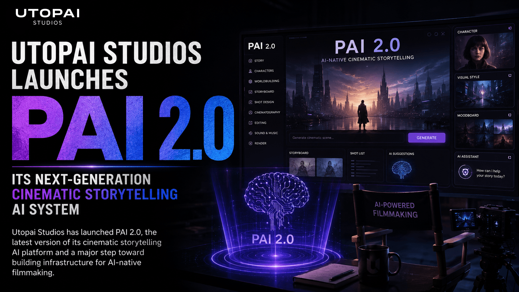 Utopai Studios launches PAI 2.0, its next-generation cinematic storytelling AI system